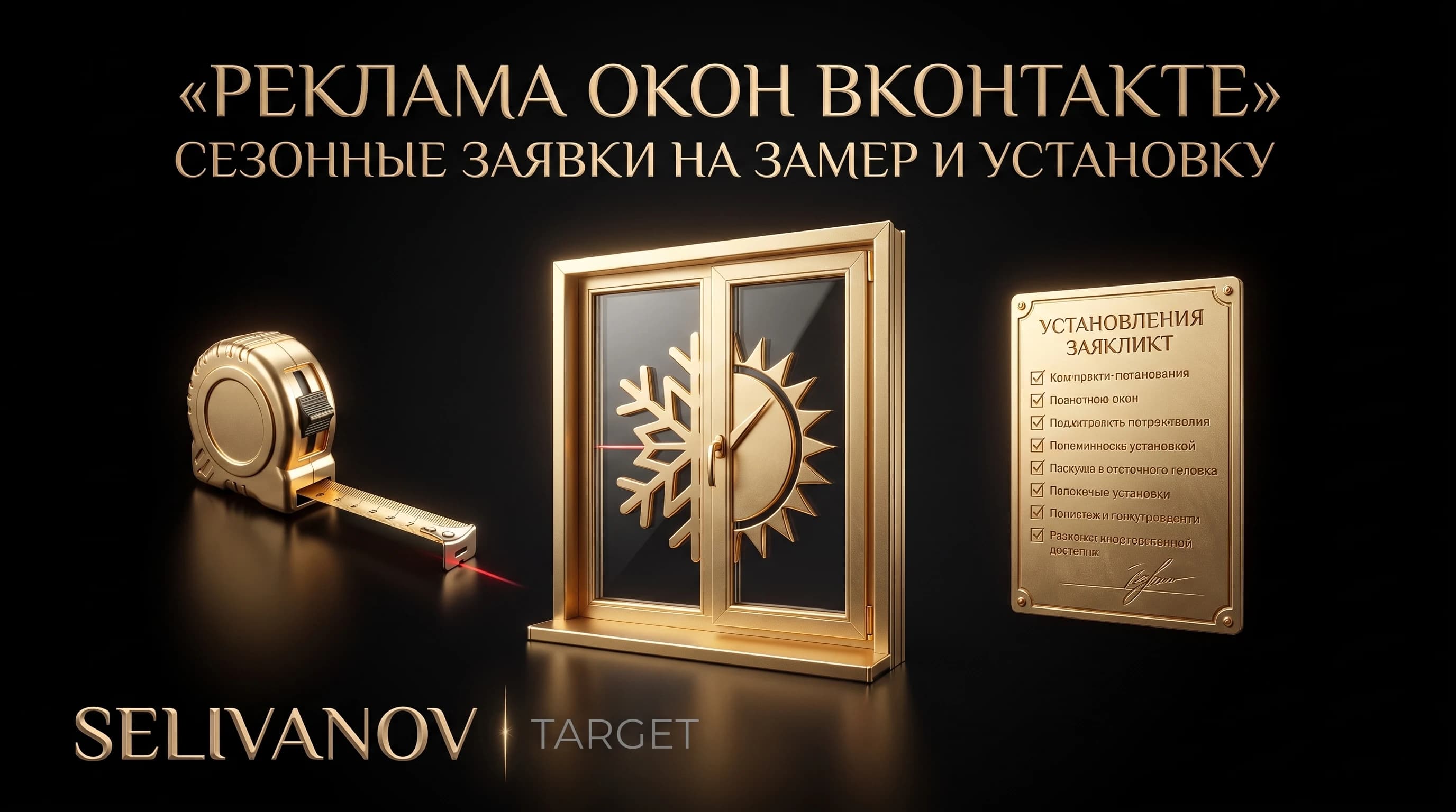 Реклама окон ВКонтакте: сезонные заявки на замер и установку